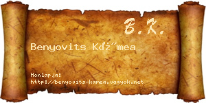 Benyovits Kámea névjegykártya